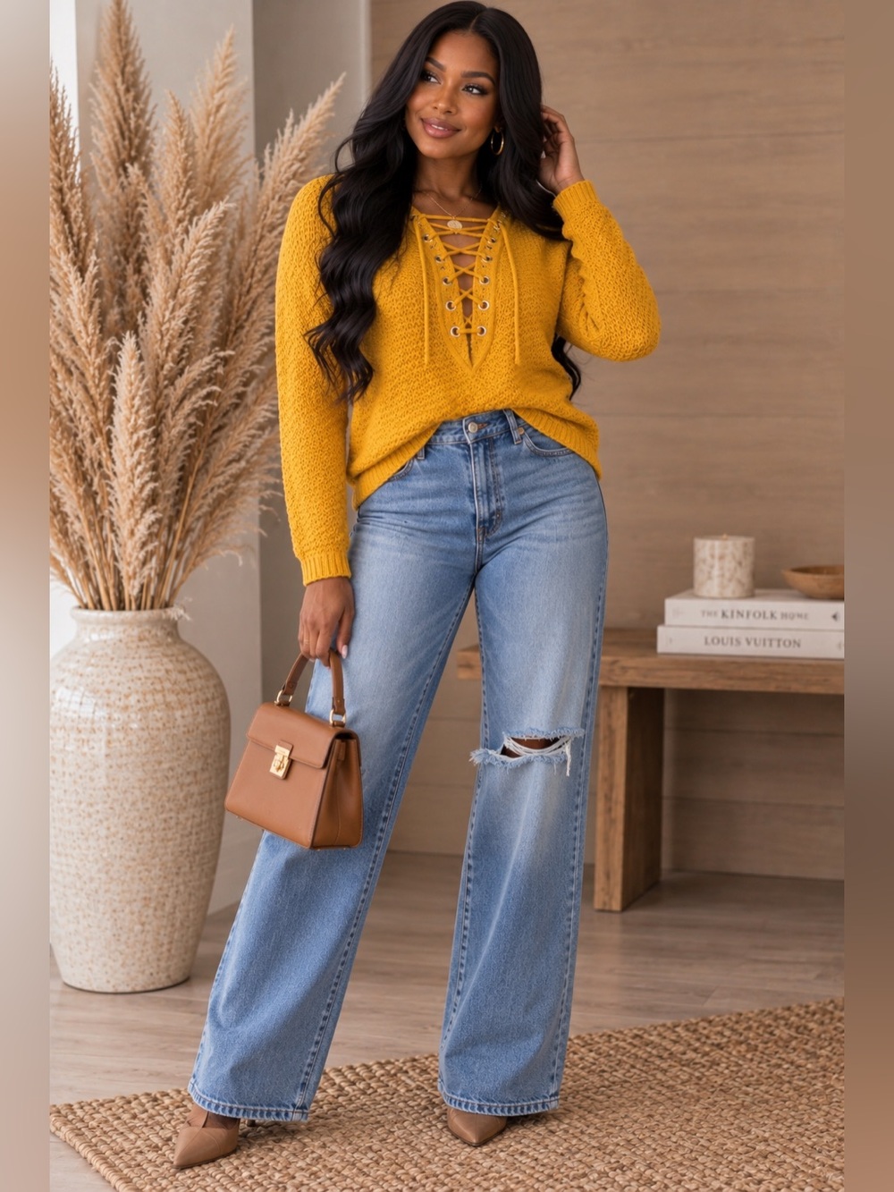 Mustard Yellow Long Sleeve Top - NWT - Picture 9 of 16